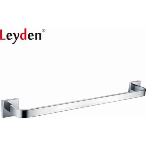 Leyden Stainless Steel Polished Chrome Single Towel Bar Holder Wall Mounted Rounded Style Towel Rack Bar Bathroom Accessories