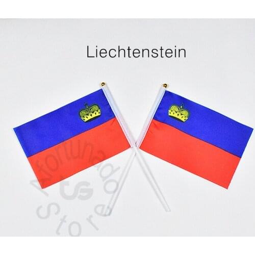 Liechtenstein 14*21cm 10pieces flag Banner Hand waving Flag National Flag for meet,Parade,party.Hanging,decoration