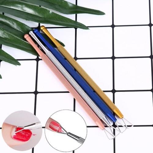 Stainless Steel Manicure Nail Art Tool for Removing Gel Varnish Triangle Stick Rod UV Gel Polish Remover Culticle Pusher