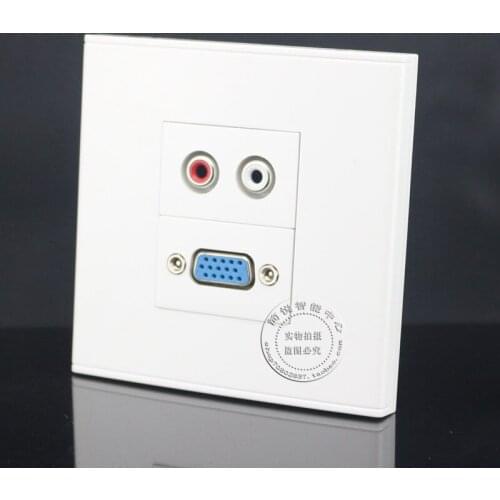 Wall Face Plate RCA AV + VGA Elbow insert panel Connector Socket Assorted Panel Faceplate Outlet
