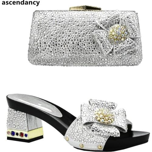 New Arrival Matching Shoes and Bag Set In Heels African Matching Shoes and Bags Italian In Women Nigerian Women Wedding Shoes