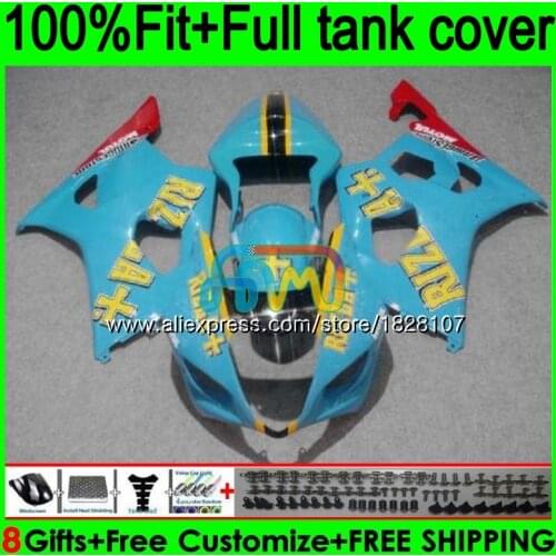 RIZLA cyan Injection For SUZUKI GSX R1000 K3 GSXR-1000 GSXR1000 1000CC 97BS.61 GSX-R1000 GSXR 1000 CC 03 04 2003 2004 Fairings