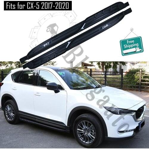 Fits for M azda CX-5 CX5 2017-2020 2Pcs left right running board side steps nerf bar car pedal side stairs