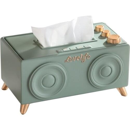 Resin Radio Table Napkin Paper Holder Tissue Boxes Storage Holder for Paper Towels Desk Organizer Home Decor