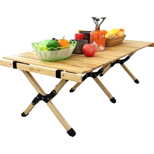 Portable Folding Wooden Egg Roll Table