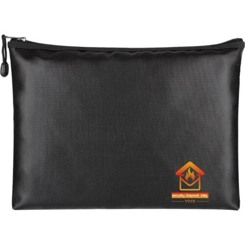 D0LF Fireproof Document Bags Waterproof Money Bag Safe Storage Pouch with Zipper