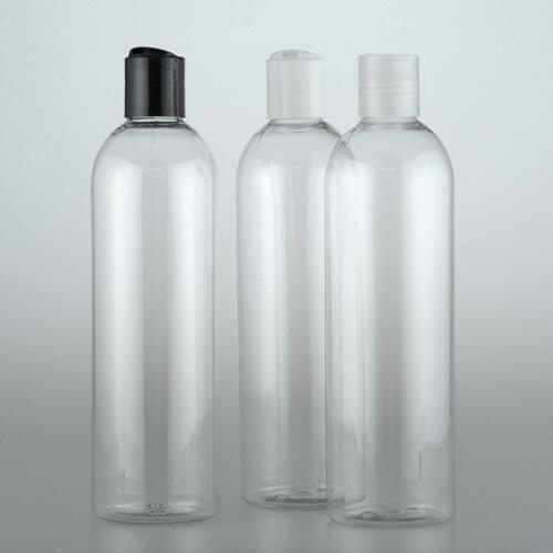 Transparent 400ML X 20 Disc Top Cap Plastic Bottle Empty Cosmetic Shampoo Container Liquid Soap Lotion Essential Oil PET Bottles