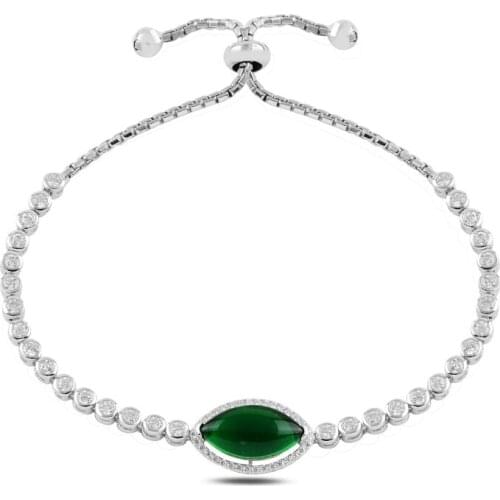 Silver 925 Sterling Zircon Cubic Zirconia Elevator Bracelet