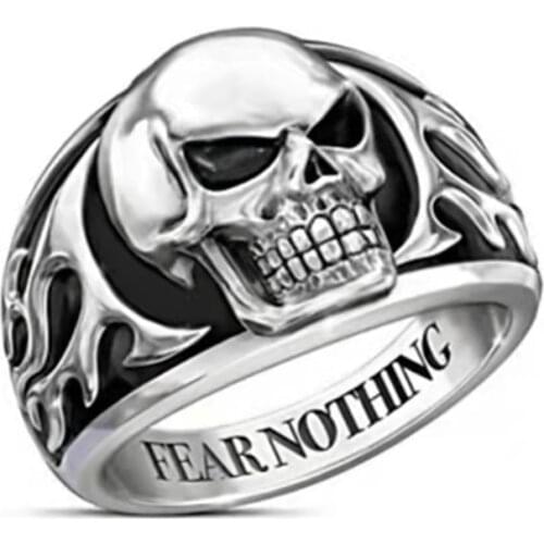 Super Cool Skull Rings For Men Silver Color Punk Gothic Rock Style Mortorcycle Biker Party Mens Finger Ring Male Jewelry Gift