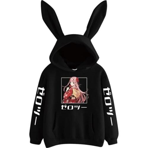 Anime darling in the franxx hoodie zero two Harajuku women girl kawaii cosplay rabbit DL12