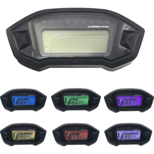 Universal Motorcycle LCD Digital 13000rpm Speedometer Odometer Backlight Motorcycle Odometer for 2,4 Cylinders meter