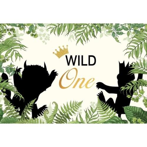 Photography Backdrop Wild One Tropical Leaves Birthday Party Customized Banner Photographic Backgrounds Studio Vinyl