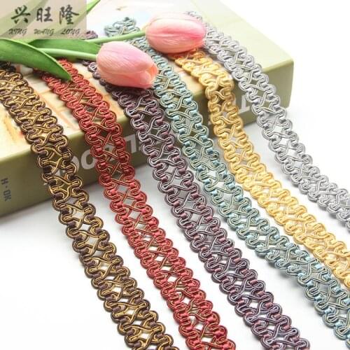 XWL New 12M/Lot 2.7cm Width Curtain Lace Trim Edging Garment Pillow Braid Sofa Lace Accessories Ribbon DIY Sewing Home Decor
