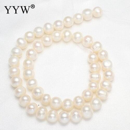 YYW High Quality 8-9mm 100% Natural Freshwater Pearl Beads white Pearl Round Loose Beads DIY Necklace Bracelat Jewelry Making