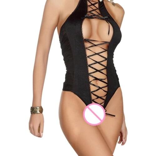 2020 Women Sexy Mesh Cross Bodysuit Nightdress Open Crotchless Sleepwear Nightwear womens underwear нижнее белье женское