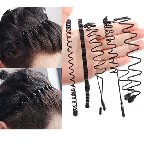 1pc Fashion Unisex Hairband Black Wave Shape Wash Face Makeup Headband Salon Barber Men Hair Clamp Styling Accessories Beauty