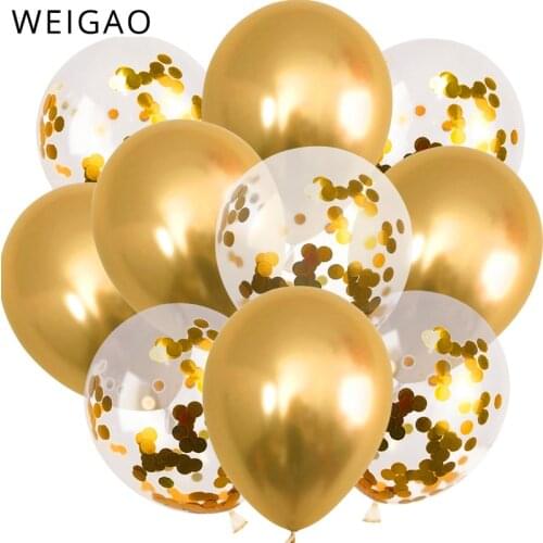 10Pcs 12inch Metallic Colors Latex Balloons Confetti Air Balloons Inflatable Ball For Birthday Wedding Party Balloon Supplies