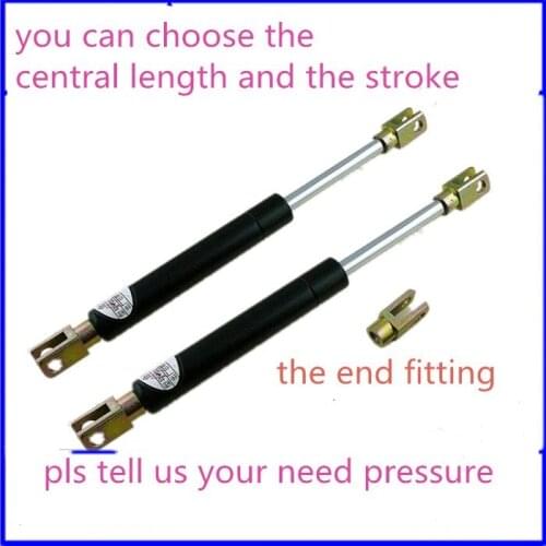 2pcs/lot Pressure 20N to 1000N force 160-800mm central distance,60-240mm stroke, pneumatic Gas Spring, Lift Prop Damper end