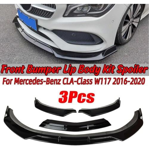 3PCS Car Front Bumper Splitter Lip Spoiler Diffuser For Mercedes For Benz CLA-Class W117 2016-2020 3PCS Car Front Bumper Splitte