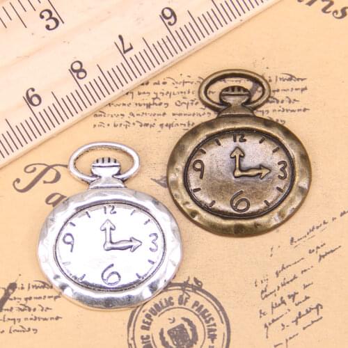 6pcs Charms pocket watch 32x27mm Antique Pendants,Vintage Tibetan Silver Jewelry,DIY for bracelet necklace