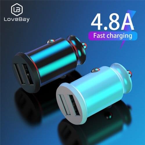 4.8A Car Charger For iPhone Samsung Xiaomi Mobile Phone Adapter in Car Smartphone Tablet Quick Charge Dual USB Car Charger