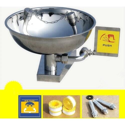 304 Stainless Steel Emergency Wall Mounted Eyewash Station Double mouth