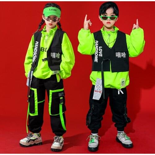 ChildrenS Summer Hip-Hop Dance Clothes Purple Hiphop Suits Boys Girls Jazz Performance Costumes Street Dance Outfits DQS7260