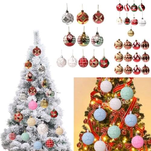 Home Decor 6pcs 6cm Christmas Color Ball 2021 Christmas Tree Pendant Decoration New Year 2022 Gifts Xmas Ornament Navidad Natal