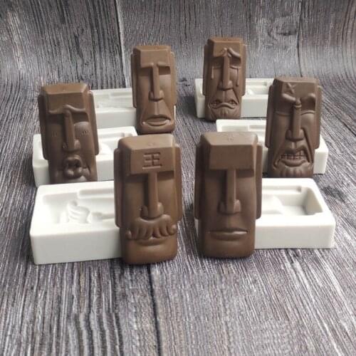 Easter Island Moai Monolith Sculpture Epoxy Resin Casting Casting Mold Chocolates Baking Mould Handmade Art Craft Tools