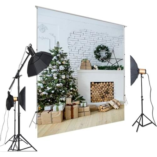 HUAYI Christmas Backdrops For Photos Christmas Tree Christmas Gift Photography Backdrops Studio Props Photography XT-7281