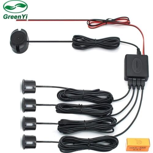 GreenYi Car Parking Sensor Kit 4 Sensors For All Cars Reverse Assistance Backup Radar Sound Alert System