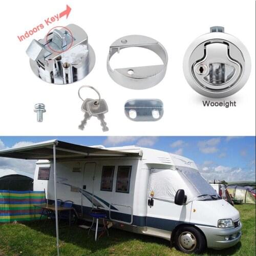 61.5mm Zinc Alloy Chrome Finished Round Slam Hatch Latch Pull Slam Latch With Keys For Marine Boat Deck Hatch RV