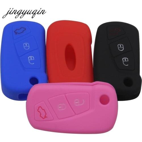 Jingyuqin 30pcs/lot Silicone Case For Ford KA 3 Button Remote Flip Key Fob Cover Protect Holder