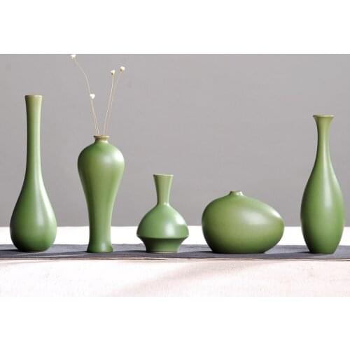 Vintage Home Decor Ceramic Flower Vases For Homes Classic Ceramic Vase Antique Traditional Chinese green Bottles crafts