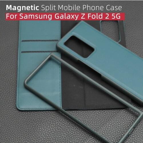 Magnetic Flip Split Phone Case for Samsung Galaxy Z Fold 2 5G Genuine Leather Phone Case Luxury Business
