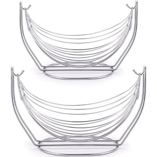 Metal Swing Fruit Basket Storage Bowl Plate Vegetables Display Stand Rack Kitchen Decoration Nordic Minimalist