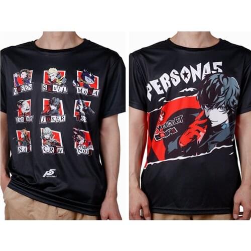 MGFHOME Persona 5 Ren Amamiya Joker Cosplay Shirt P5 Skull Mona Panther Navi Crow Noir T-Shirt Tops Tee Women Men t shirt tshirt