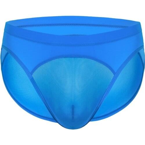 Sexy Gay Underwear Men Transparent Mesh Briefs Shorts Solid Breathable Low Rise U Convex Pouch Underpants Cueca calzoncillo S-XL