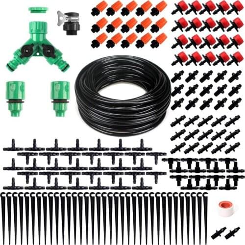 40M Mini Drip Irrigation Kit Garden Plant Watering Kit Garden Fog Cooling Irrigation System with Distribution Tube Hose