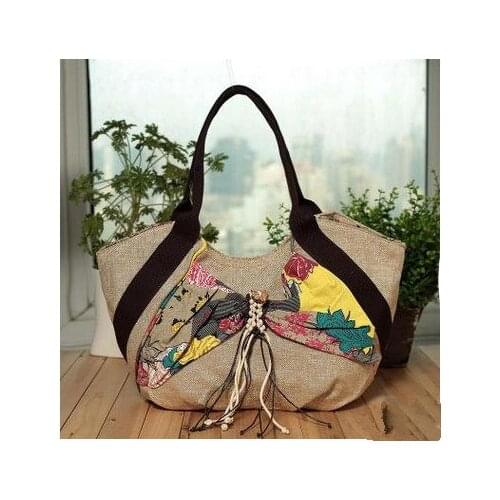 New Fashio Appliques Women Handbags!Nice Lady casual Shopping Shoulder&Handbag Top Colorful Woven Shoulder bags National Carrier