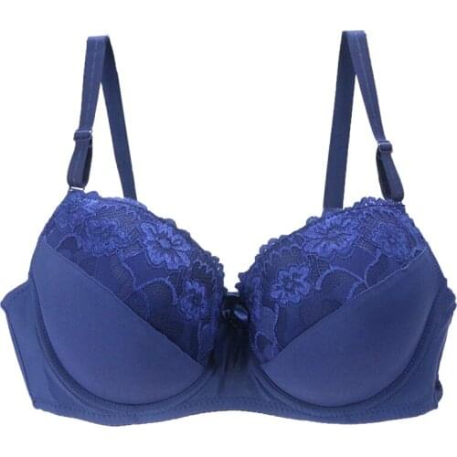 New Sexy Plus Size Lingerie Push Up DEF Cup Brassier Lace Bow Solid Large Deep Underwear V Luxury Brasilia Womens Bras