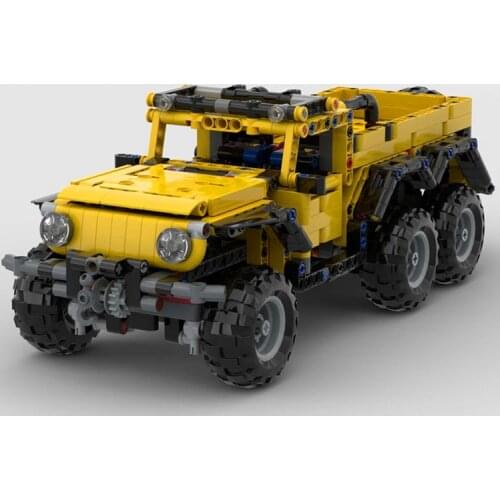 NEW 2021 Small particle DIY scene building block moc-6 * 6 cross country pickup truck car assembly toy model boys birthday gift