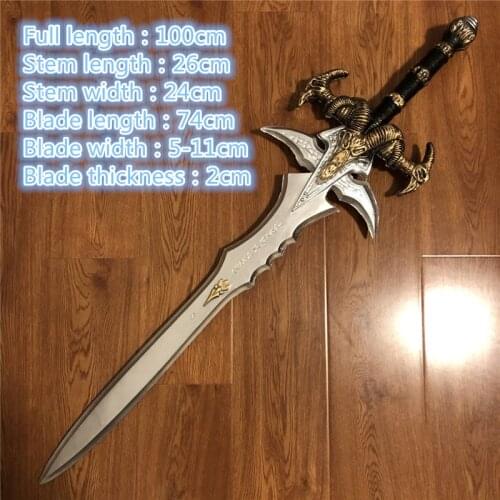 Wow Arthas Menethils Weapon Frostmourne Sword World of Frost Sad Sword Cos Weapon Toy Sword Children Simulation Weapon PU Prop
