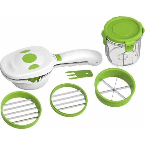 Stainless Steel Vegetable Chopper Vegetable Dicer Onion Fruit Potato Vegetable Cutter Slicer with 3 Slicing Blades Kitchen Tools