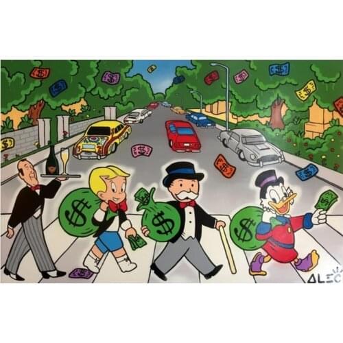 Alec Monopoly Street Art Painting Art Poster Prints on Canvas Dollars Graffiti Street Print Wall Art Pictures Home Decor Cuadros