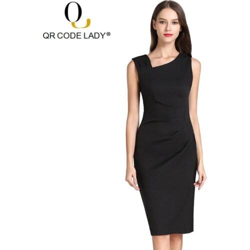 QR Sleeveless Summer Dress Women 2019 Casual Solid Office Lady Pencil Bodycon Dresses Female Vintage Sexy Long Party Dress 2XL