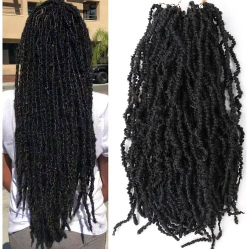 Full Star 22“ Distressed Faux locs Crochet Hair 1-9 pack Synthetic Crochet Braid Hair Extensions for Women Faux Locks Curly