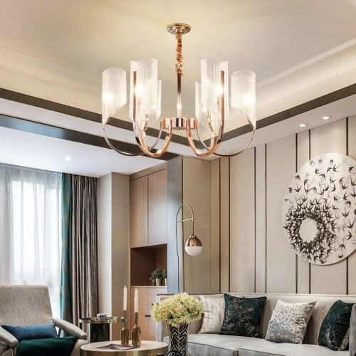 Modern Minimalist Chandelier Personality Column Hanging Red Light Net American Living Room Dining Room Interior Decoration Lamp