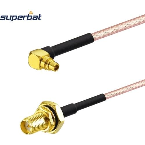 Superbat RP-SMA Jack Bulkhead O-ring to MMCX Male RA Connector Adapter Pigtail Cable RG316 for 3G Wlan Wireless Antenna