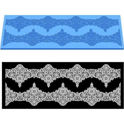 Wedding Decoration Flower Pattern Silicone Lace Mat Cake Border Decoration Sugar Lace Mold Silicone Baking Mat Fondant Cake Mold